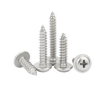 Round Cross Pan Flanged Head Wood Screws Lot de 50 vis autotaraudeuses à tête ronde cruciforme en acier inoxydable 304, diamètres M1,4 à M1,7(10mm X50pcs,M1.7)