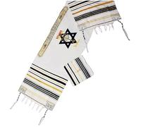 Round Designs Châle de prière messianique menorah tzitzit juif chrétien écharpe homme femme, Black Yeshua, L