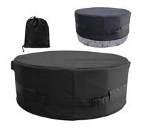 Round Fire Pit Cover, 600D Oxford Adjustable Windproof Dustproof