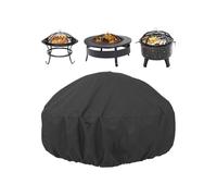 Round Fire Pit Cover, Windproof and Weatherproof Outdoor Fire Pit Protector for Snow Rain Sunlight Debris, Heavy Duty Cover for Bonfire Grilling Barbecue Cooking and Garden Bowl