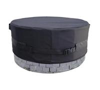 Round Fire Pit Guard - Sealed Internal Hydro Fuse Seam, 600D Solution Dyed Weatherproof Oxford , Anti Condensation Downward Mesh Air Vents, Heavy Duty High Tension Toggle Buckle Straps | For