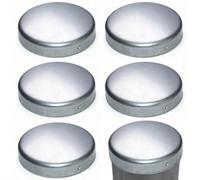 Round Galvanized Iron Fence Post Caps, Silver, Fits 1-15/16" to 8-5/8" OD Pipe, No Welding Required, 6 Pack(4-1/2")