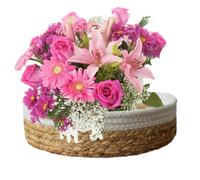 Round Gourd Grass Woven Basket Decorative Fruit Serving Storage Tray