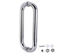 Round Handle Pull with Mounting Accessories,O-Shaped Glass Door Handles for Home Bath Studio Hotel, Easy Installation, 25/30/45/50/60 cm Long(45cm/17 3/4)