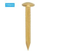 Round Head Nail Brazen Brass Vintage DIY Craft Fastener Installation Accessories Durable Small Size for Exquisite Box Toy House Wall Hanging Images Available in 10mm 15mm 18mm (15 mm de longueur)