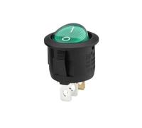 Round Head Rocker Switch 20MM ON-OFF 2 Position Push Button Switch with LED Illuminate 3-Pin Terminal(Green LED,12V)