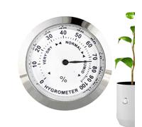 Round Humidor Hygrometer - Mini Zinc Alloy Humidity Gauge | High Precision Moisture Tester For Humidors, Guitar & Violin Cases, Weather Monitoring (3.7x3.7x0.8cm)