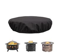 Round in-Ground firept Cover - Waterproof Stone Fire Pit Protection Covers 600D Oxford Fabric Patio Lid for Outdoor Use Garden Yard | Ideal Backyard Deck Lawn Outdoors Fireplace Protections Storage