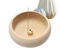 Round Incense Burner - Abundant Purposes Stick Holder Circular Bowl, Delicate Present Wooden Incense Stick Plate, Chic and Utility Bowl Burner for Sticks for Tea House, Yoga Studios, Spa
