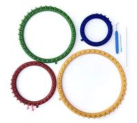 Round Knitting Loom Set of 4. With pink extra-pegs to be fitted.