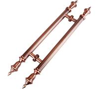 Round Main Door Handle Bar/Large Both Sides Grab Pulls with Screws,Stainless Steel Door Pull Handle, Solid Core Door/Barn Door/Wood Gate/Front Door(Red Bronze,Length 150cm(59inch))
