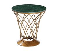 Round Marble Coffee Table with Metal Frame Green Top Dining Table with Gold Base Retro Side Table End Tables Cocktail Table Light Luxury Small Sofa Table for Living Room Bedroom Office