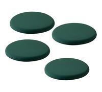 Round Memory Foam Seat Cushion Housse en Tissu Soie Zippée Et Amovible | Coussin D'assise À Retour Lent,Pour Adapté Aux Chaises De Salle À Manger Cuisine(Dark Green,D 35cm(4PC))