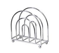 Round Metal Paper Towel Holder - Vertical Line Napkin Stand for Café Home - Stylish Gold/Black/Silver Tabletop Dispenser Porte-serviettes(Silver)