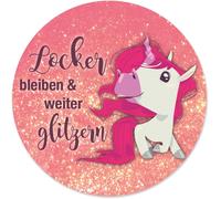 Round Mousepad-Pink Unicorn Dreamland Design-Non-Slip Backing-Standard Size-Diameter 22cm (8.7"")-DV_267