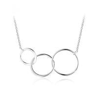 Round Pendant Necklace Women Triple Circle Necklaces Generations Fine Jewelry Birthday Gift