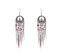 Round Plume Hollow Feather Long Boucle d'oreille - exotique Bohemian Big Hang Hook Stud ethnique Personnalité vintage boucle d'oreille pour anniversaire Girls Bijoux Girls Bijoux, D UI