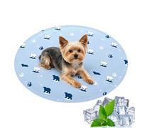 Round Portable Dog Cooling Mat - Waterproof Self-Cooling Pet Gel Pad | Cooling Pad with leak-proof gel, Waterproof Mat with 19.69 inch size, Portable Bed and round design, pet mat for sofa