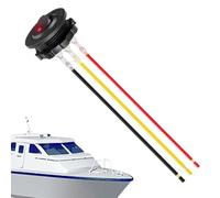 Round Rocker Switches - 12 V 3 voies Rocker Switches | Bouton d'allumage allumé avec LED rouge, sur accessoires intérieurs extérieurs, support de fixation d'écrous pour marine de camions RV