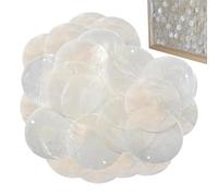 Round Seashells with Holes, 2 Inch Flat Shell Beads, Natural Polished Discs, Pre-Drilled Craft Shells Set of 100, for Jewelry Making, Necklace, Earring, Scrapbooking, Crafting, Home, Travel
