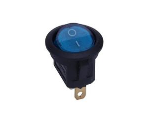 Round Shape Dia20mm KCD1-101N-8 Rocker Switch ON-OFF Toggle Rocker Switch with 3-Pin Terminal Blue Light Button NWPNLXEA(220V)