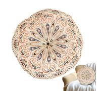 Round Sitting Pad - Yoga and Meditation Cushion, Plush Boho Floor Mat with Reversible Surfaces, Home Comfort Cushion for Living Room, Bedroom, Stylish Floor Decor for Relaxation and Mindfulness