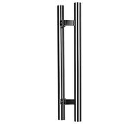 Round Smooth Poles for Indoor Outdoor,H-Shaped Sliding Door Handle Stainless Steel, Double-Sided Glass Handle Pull Set, 38mm Diameter, Easy to Install(Dark Grey,120cm/47 1/4"-90cm)