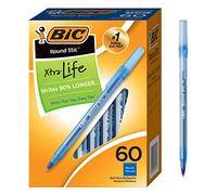 Round Stic Ballpoint Pen, Blue Ink, Medium Point, 1.0 mm, 60 per Box