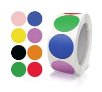 Round Sticker 500 pcs autocollants ronds 25mm code couleur étiquettes rouleau petits points de colle 8 couleurs
