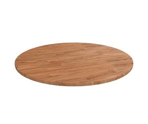Round Table Top Dark Brown Ø23.6"x0.6" Treated Solid Wood Oak tabletop vidaXL