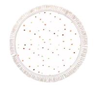 Round Tassel Boho Area Rug Thick Plush Floor Mat for Bedroom Bedside Living Room Study Reading Area Home Decor(Wit,100CM)