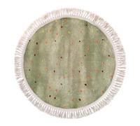 Round Tassel Boho Area Rug Thick Plush Floor Mat for Bedroom Bedside Living Room Study Reading Area Home Decor(Groen,160CM)