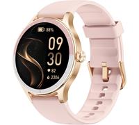 Round Women's Smart Watch, Running Pedometer, 100+ Sports Modes, Smart Watch Health/Cardio/Sleep, Smartwatch Compatible With Android/Ios, Answer Calls, Ip68 Waterproof, Pink
