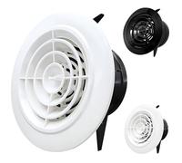 Rounde Grille Aération Réglable 75 100 125 150 200mm Bouche de Grille de Ventilation, Couvercle de Conduit de Ventilation pour Garage, Cuisine, Salle de Bain, Mur(Black,100mm/4in)