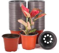 Roundsky Lot de 200 semis de fleurs en plastique pour pépinière, pots de fleurs, pots de fleurs, pots de départ