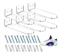 Roundsky Lot de 6 étagères flottantes pour chaussures - En acrylique transparent - Montées au mur - Pour l'affichage des meubles de collection pour chaussures et baskets