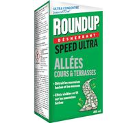 ROUNDUP R400ATN - Désherbant Concentré Cours, Allées Action 2 en 1, 400 ml -Premiers effets visibles en 1h - Elimine mauvaises herbes par contact - Produit à base d'acide pélargonique - Jusqu'à 173m²