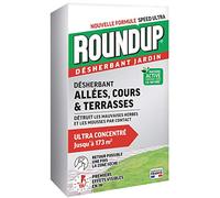 ROUNDUP R400ATN - Désherbant Concentré Cours, Allées Action 2 en 1, 400 ml -Premiers effets visibles en 1h - Elimine mauvaises herbes par contact - Produit à base d'acide pélargonique - Jusqu'à 173m²
