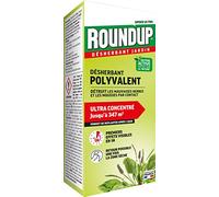ROUNDUP RMU800N - Désherbant Jardin Action 2 en 1 Polyvalent 800 ml - Premiers effets visibles en 1h - Elimine mauvaises herbes et mousses par contact - Produit à base d'acide pélargonique - 347m²