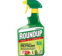 Roundup RPOS1A - Désherbant Jardin Polyvalent Prêt à l'emploi 1 L - Premiers Effets Visibles 1h - Elimine Mauvaises Herbes et mousses par Simple Contact - Produit à Base d'acide pélargonique - 33 m²