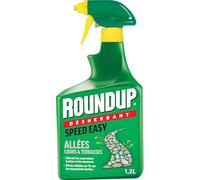 ROUNDUP RDCA12A - Désherbant Cours, Allées et Terrasses Prêt à L'emploi 1,2 L - Premiers effets visibles en 1h - Elimine les mauvaises herbes et les mousses par simple contact - Désherbe plus de 33m²