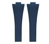 ROUREOX 11mm 12mm Bracelet Silicone Texturé Homme & Femme Bande Sport Caoutchouc Étanche Boucle Déployante Pliante pour Tissot PRX Chronograph-Bleu Foncé + Pas De Boucle 12MM