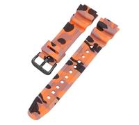 ROUREOX 18mm Bracelet en Silicone Camouflage Homme Sport Bande Caoutchouc Étanche Remplacement Boucle Ardillon pour Casio AQ-S810W/AE-1200/1300/SGW-300/AEQ-110W-7 + Noir 18MM