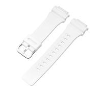 ROUREOX 18mm Bracelet en Silicone Homme Étanche Bande de Rechange en Caoutchouc Sport Boucle Ardillon pour Casio AQ-S810W/800W/AEQ-110W/SGW-300H/400H/500H-8 + Argent 18MM