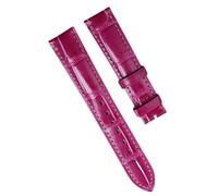 ROUREOX 19mm Courroies en Cuir Authentique Souples Vintage Bracelet de Remplacement Accessoires de réparation pour LONGINES CHOPARD Omega-Rouge Rose