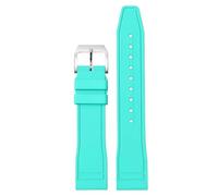 ROUREOX 20mm 21mm 22mm Bracelet de Rechange Silicone Doux Multicolore Boucle Métallique Étanche Anti-Transpiration pour IWC Pilot's/Portugieser Le Petit Prince-Bleu Clair 20MM