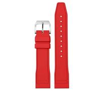 ROUREOX 20mm 21mm 22mm Bracelet de Rechange Silicone Doux Multicolore Boucle Métallique Étanche Anti-Transpiration pour IWC Pilot's/Portugieser Le Petit Prince-Rouge 22MM