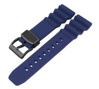 ROUREOX 20mm 22mm Bracelet Silicone Homme Étanche Bande de Rechange Sport Caoutchouc pour Seiko Prospex SRPD55K1/SPB323J1/SRP777K2/SBDC081/SBBN043-Bleu + Noir 22MM
