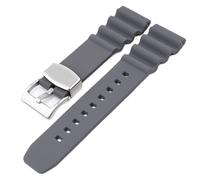 ROUREOX 20mm 22mm Bracelet Silicone Homme Étanche Bande de Rechange Sport Caoutchouc pour Seiko Prospex SRPD55K1/SPB323J1/SRP777K2/SBDC081/SBBN043-Gris + Argent 22MM