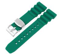 ROUREOX 20mm 22mm Bracelet Silicone Homme Étanche Bande de Rechange Sport Caoutchouc pour Seiko Prospex SRPD55K1/SPB323J1/SRP777K2/SBDC081/SBBN043-Vert + Argent 20MM